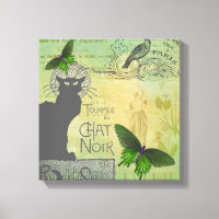 Vintage Paris Tour pelo Chat Noir Collage