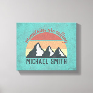Impressão Em Tela Vintage pastels mountains are calling monogram