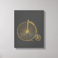 Vintage Penny Farthing Bike Black Glitter
