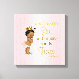 Impressão Em Tela Vintage Princesa Étnica Bebê Dourada Coroa Fierça