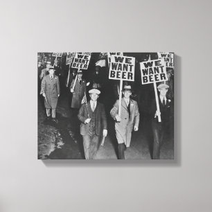 Impressão Em Tela Vintage Prohibation Beer, Queremos Cerveja, Cervej