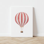 Impressão Em Tela Vintage Red Watercolor Balon Ar Quente<br><div class="desc">Este impressão de balão de ar quente de coloração aquática de vintage é uma bela maneira de decorar seu quarto de berçário,  quarto de crianças,  ou qualquer espaço com viagem.</div>