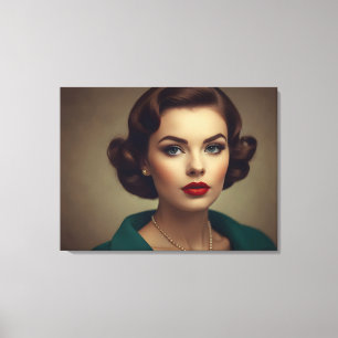 Impressão Em Tela Vintage retro mulher
