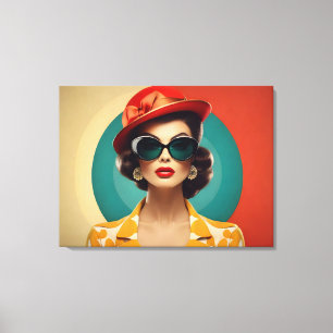 Impressão Em Tela Vintage retro mulher