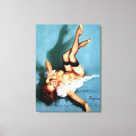 Impressão Em Tela Vintage Retro Telephone Pinup