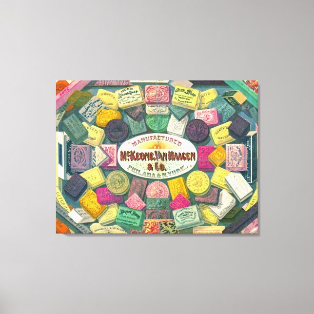 Impressão Em Tela Vintage Soap Ad 1865 (Frente)