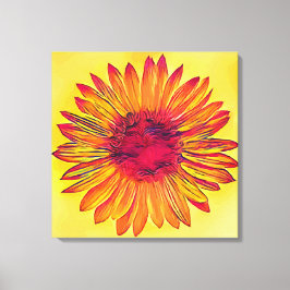 Impressão Em Tela Vintage Sunflower