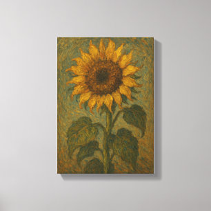 Impressão Em Tela Vintage Sunflower Wall Art - Rua Botânica Russa
