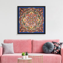 Vintage Tibetano - Budismo Tantrítico Mandala Wall