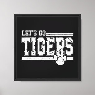 Impressão Em Tela Vintage Tigers School Sports Name Retro