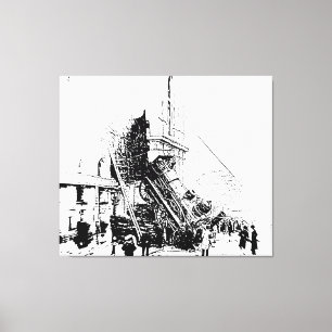 Impressão Em Tela Vintage Train Wreck Paris P&I