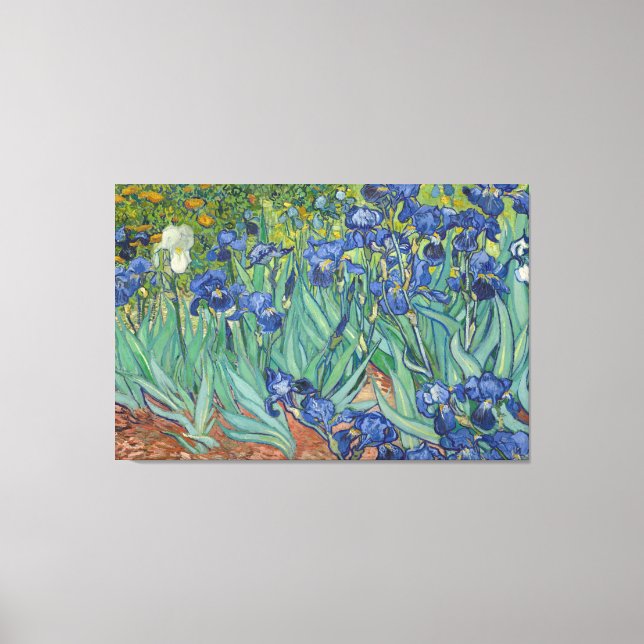 Impressão Em Tela Vintage Van Gogh Irises (Frente)