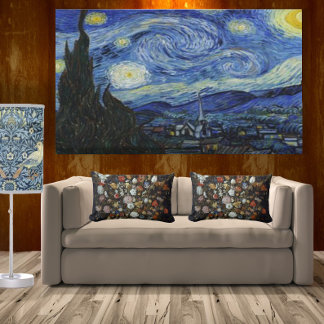 Impressão Em Tela Vintage Van Gogh Na Noite Estrelada