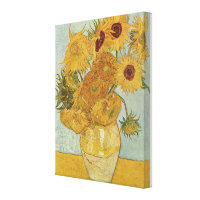 Vintage Van Gogh Vase com Doze Girassóis