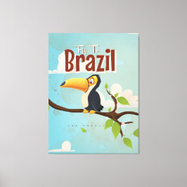 Impressão Em Tela Vintage voa para o Poster de viagens tucano do Bra