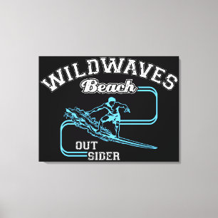 Impressão Em Tela Vintage Wild Waves Beach Outiders Surf