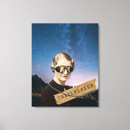 Impressão Em Tela Vintage Woman Trailblazer Night Sky Pop Art