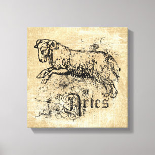 Impressão Em Tela Vintage Zodiac Aries