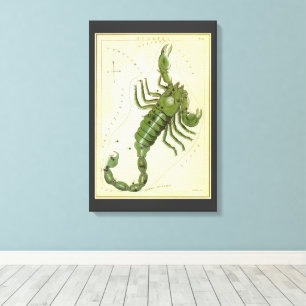 Impressão Em Tela Vintage Zodiac, Constelação Astrology Scorpio