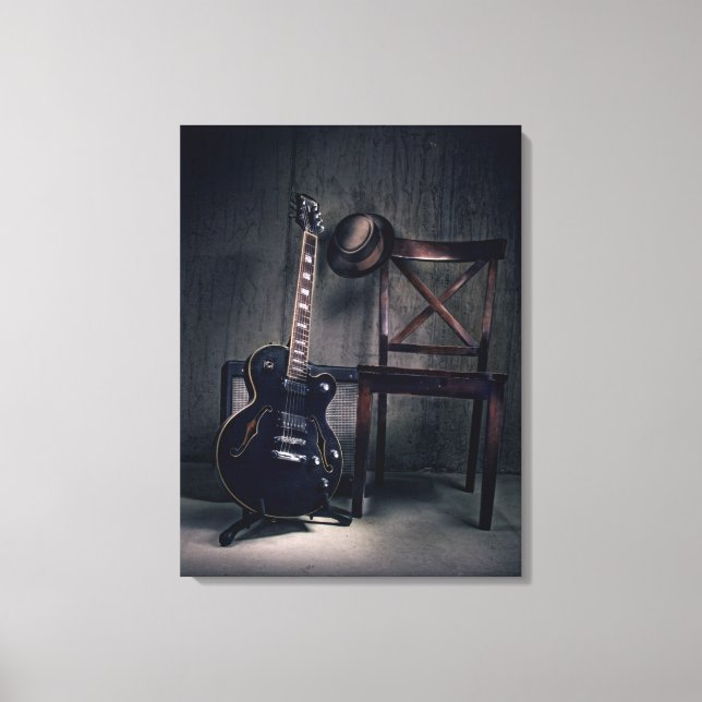 Impressão Em Tela Violão Blues (Frente)