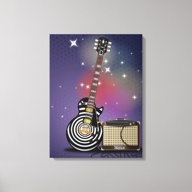 Impressão Em Tela Violão Blues (Frente)