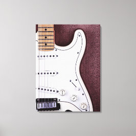 Impressão Em Tela Violão Elétrico Branco 2