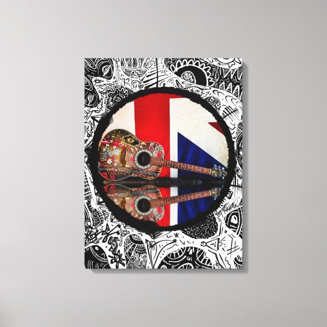 Impressão Em Tela Violão em britânico (Frente)