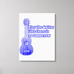 Impressão Em Tela Violão Vintage com palavras inspiradoras