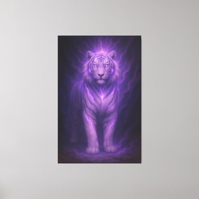 Impressão Em Tela Violet Storm White Tiger – Ascended Aura (Frente)