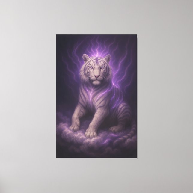 Impressão Em Tela Violet Thundercloud White Tiger – Mystic Aura Guar (Frente)