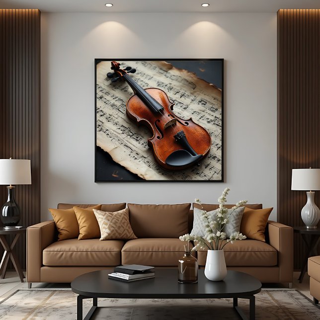 Impressão Em Tela Violino e Partitura (Criador carregado)