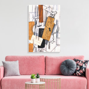 Impressão Em Tela Violino e Partitura   Georges Braque  