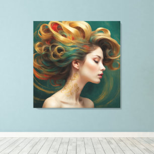 Impressão Em Tela "Virelle" - Opulência nas ondas Emerald