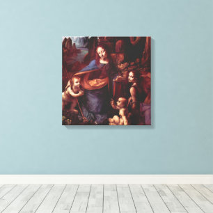 Impressão Em Tela Virgem das Rochas de Leonardo da Vinci