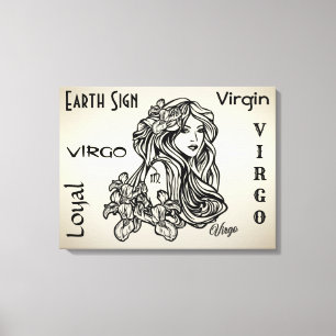 Impressão Em Tela Virgem De Virgem Zodíaco Dourado