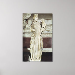 Impressão Em Tela Virgem e Criança