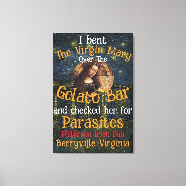 Impressão Em Tela Virgem Mary Donald TRUMP Ticks Parasites (Frente)