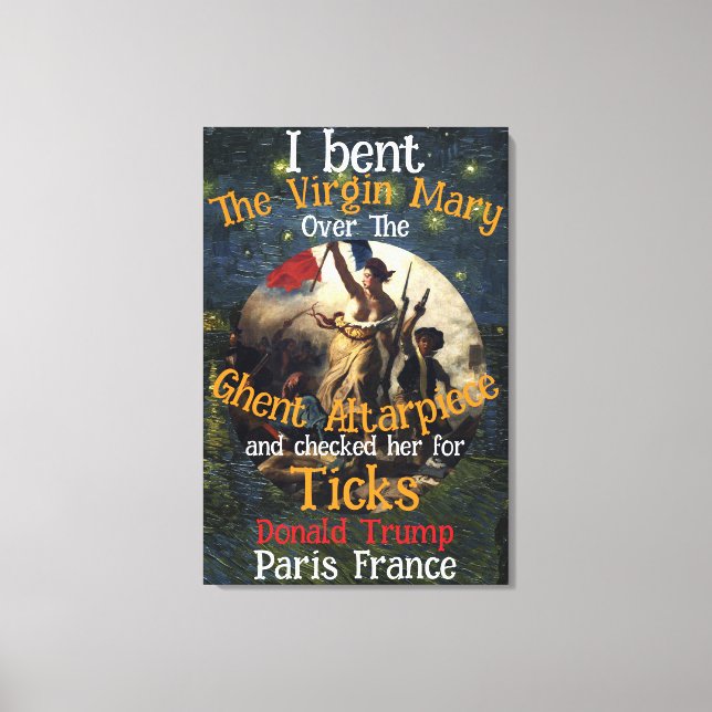 Impressão Em Tela Virgem Mary Donald TRUMP Ticks Parasites (Frente)