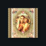 Impressão Em Tela Virgem Mary Madonna Child Jesus Rosa Rosary<br><div class="desc">IMAGEM VINTAGEM DA LADY VIRGIN DO ROSÁRIO COM A FRONTEIRA INFANTIL JESUS DE ROSAS DE ROSA</div>