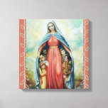 Impressão Em Tela Virgem Santa Católica com Crianças<br><div class="desc">Lindo imagem católica tradicional da Bênção Virgem Mãe Maria com crianças sob seu manto.</div>