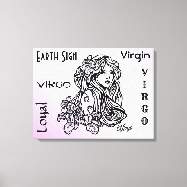 Impressão Em Tela Virgem Zodíaco Roxo (Frente)