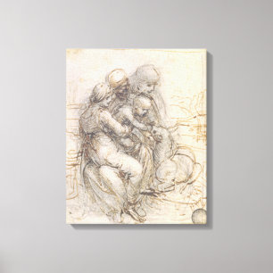 Impressão Em Tela Virgin e criança com St Anne, c.1501-10 (caneta e