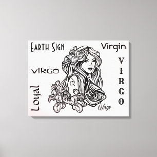 Impressão Em Tela Virgo A Virgem Zodíaco Rosa