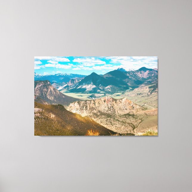 Impressão Em Tela Visão cêndica do Chefe Joseph Highway em Wyoming (Frente)