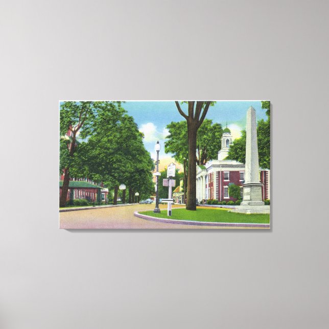 Impressão Em Tela Visão da Câmara Municipal e Monumento de Paterson (Frente)