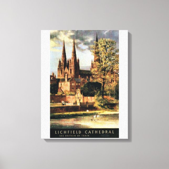 Impressão Em Tela Visão da Catedral de Lichfield (Frente)