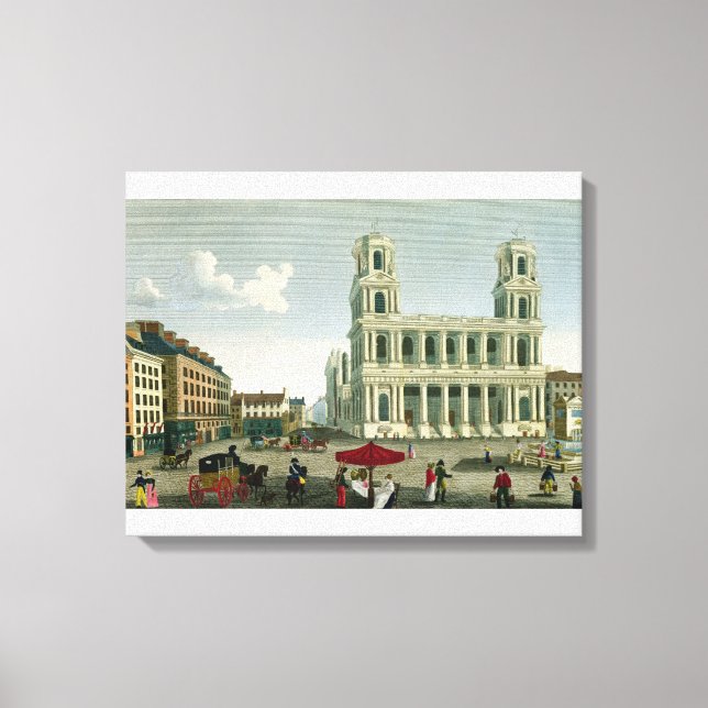 Impressão Em Tela Visão da Igreja de Santo-Sulpice (Frente)