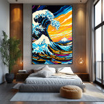 Impressão Em Tela Visão da Onda Grande pela Pop Art<br><div class="desc">Esta transformação da "A Grande Onda" pela pop art reimagina a icônica paisagem marinha com cores ousadas, padrões dinâmicos e energia expressiva. As ondas vibrantes, o céu brilhante e o movimento dramático infundem este tema atemporal com um estilo contemporâneo de pop art, celebrando seu poder e beleza. Perfeito para os...</div>