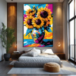 Impressão Em Tela Visão de pop<br><div class="desc">Esta transformação de pop de "Girassóis" traz uma energia fresca e vibrante para a icônica obra-prima floral. As cores ousadas, pinceladas dinâmicas e padrões expressivos destacam a beleza e a vitalidade dos girassóis, misturando o encanto clássico com o talento contemporâneo da pop. Perfeito para fãs de trabalho de arte floral...</div>