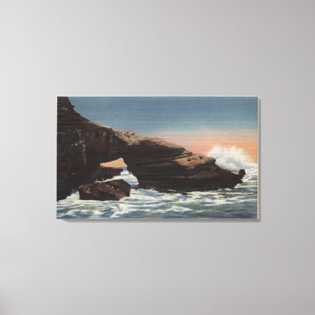 Impressão Em Tela Visão do Cabeça de Alligador, La Jolla (Frente)
